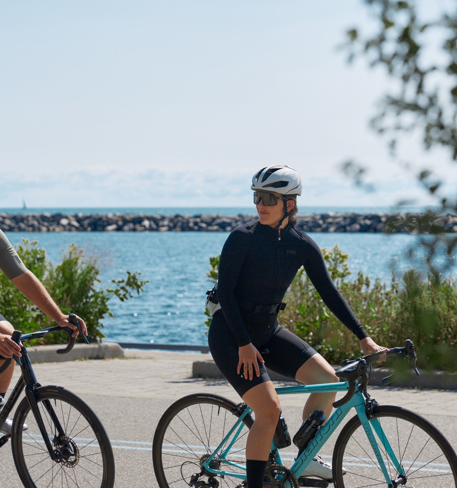 Cyclists on the waterfront trail at Lakeview Village